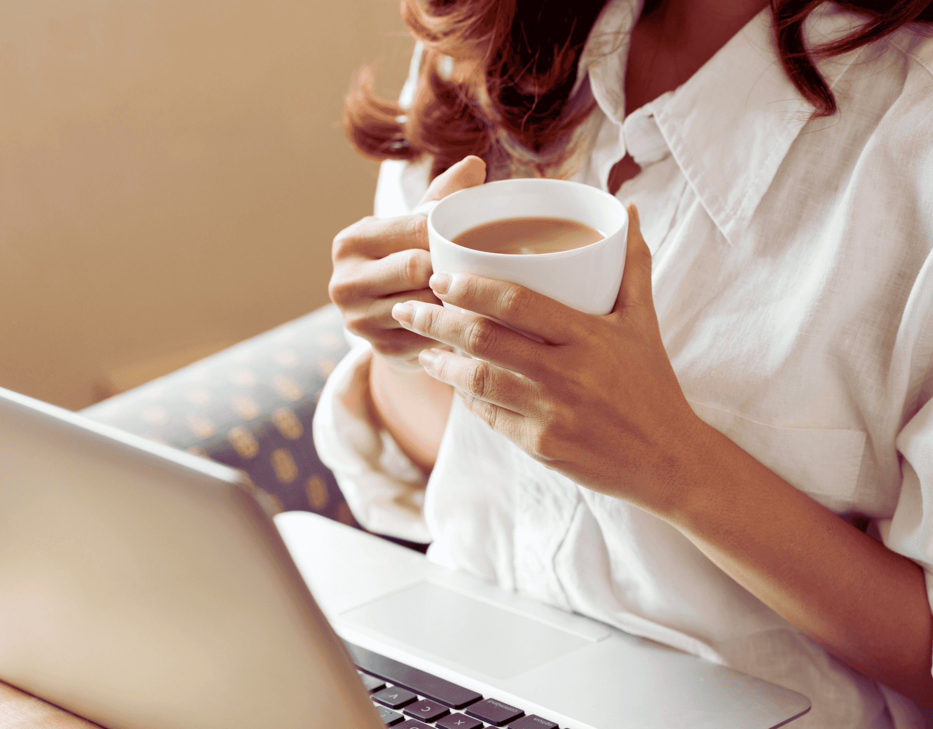 Woman drinking coffee